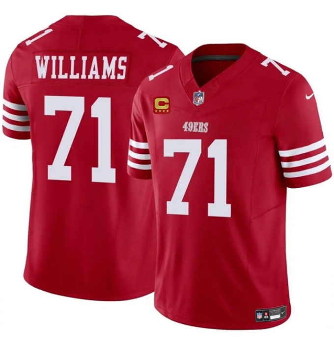 Men's San Francisco 49ers #71 Trent Williams Red 2025 F.U.S.E. With 4-Star C Vapor Untouchable Limited Stitched Football Jersey