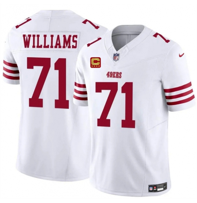 Men's San Francisco 49ers #71 Trent Williams White 2025 F.U.S.E. With 4-Star C Vapor Untouchable Limited Stitched Football Jersey