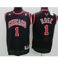 Youth Chicago Bulls #1 Derrick Rose Black Jersey