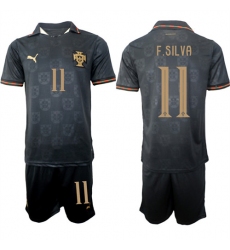 Men's Portugal #11 F.SILVA National Team FIFA x World Cup 2026 Away Gray On Eusebio special edition Jersey