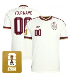 Men's Spain Team Custom 2026 World Cup Away Soccer Jersey