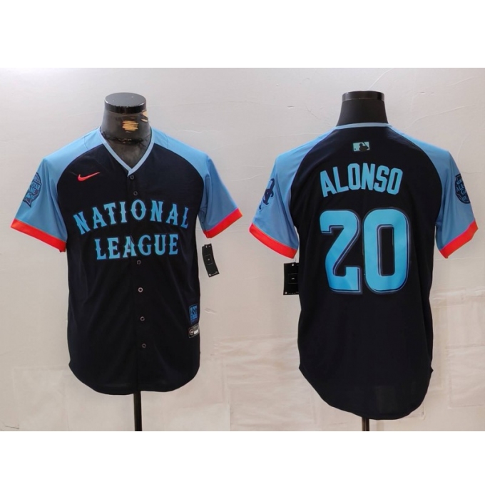 Men's New York Mets #20 Pete Alonso Navy 2024 All Star Limited Stitched Jersey