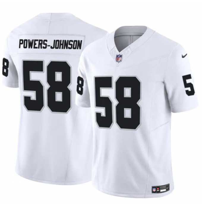 Men's Las Vegas Raiders #58 Jackson Powers-Johnson White 2025 F.U.S.E. Vapor Untouchable Limited Football Stitched Jersey