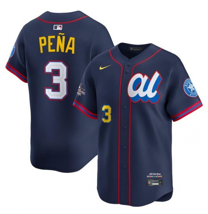 Men's American League #3 Jeremy Pena Navy 2025 All-Star Edition Limited Stitched Baseball Jersey