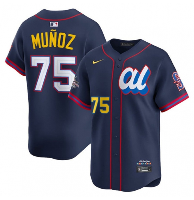 Men's American League #75 Andrés Munoz Navy 2025 All-Star Edition Limited Stitched Baseball Jersey
