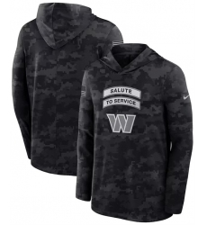 Men's Washington Commanders Black 2026 Salute to Service Sideline Lightweight Dri-FIT Long Sleeve Hoodie