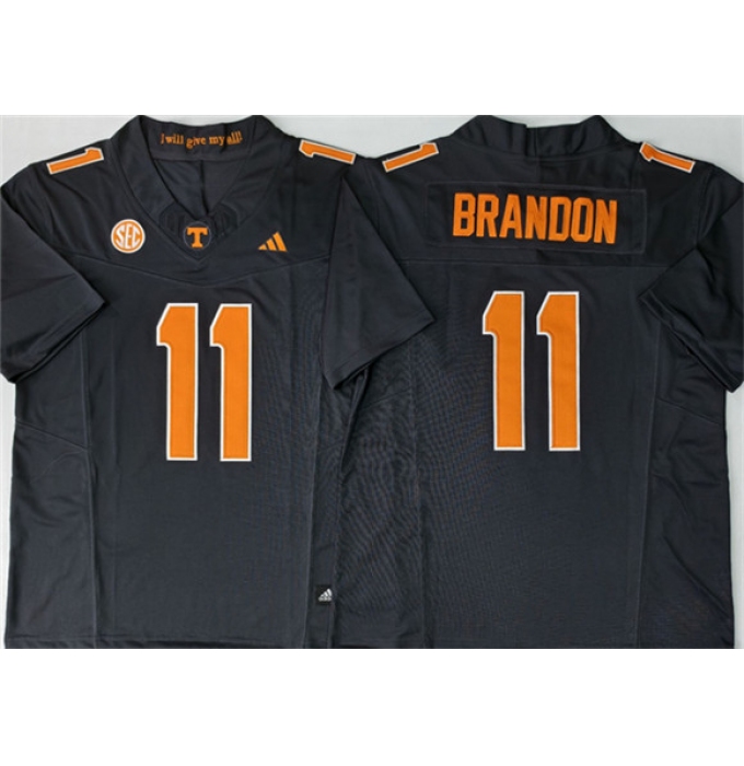 Men's Tennessee Volunteers #11 Faizon Brandon Black 2026 F.U.S.E. Stitched Jersey