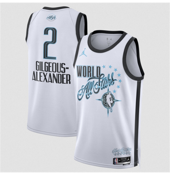 Men's 2026 All-Star #2 Shai Gilgeous-Alexander White Stitched Basketball Jersey