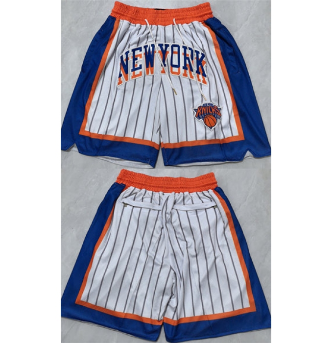 Men's New Yok Knicks White Shorts (Run Small)