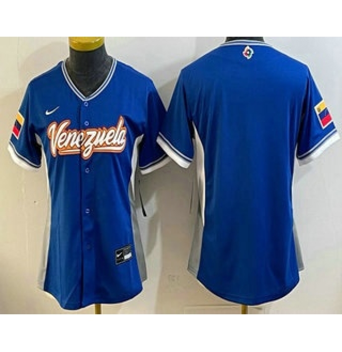 Women's Venezuela Blank Blue 2026 World Baseball Classic Cool Base Jersey