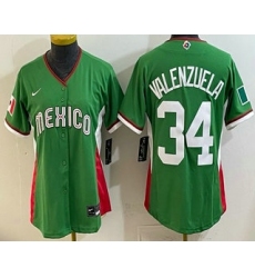Women's Mexico #34 Fernando Valenzuela Green 2026 World Baseball Classic Cool Base Jersey