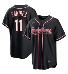 Men's Cleveland Guardians #11 José Ramírez 2026 Black Out Stitched Baseball Jersey