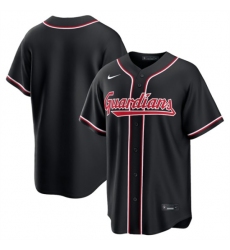 Men's Cleveland Guardians Blank 2026 Black Out Stitched Baseball Jersey