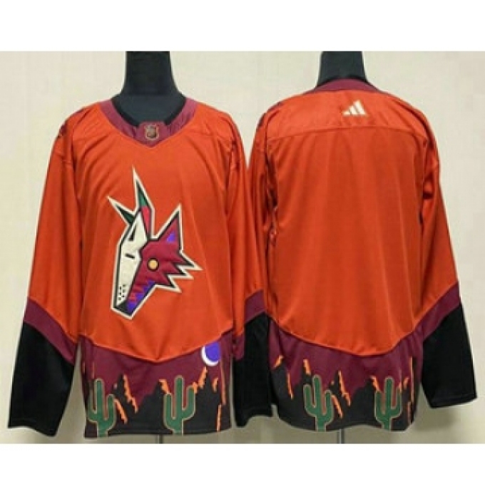 Men's Arizona Coyotes Blank Orange 2022 Reverse Retro Stitched Jersey