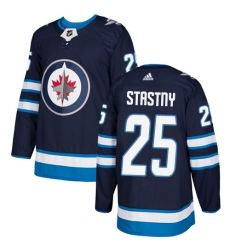 Youth Adidas Winnipeg Jets #25 Paul Stastny Authentic Navy Blue Home NHL Jersey