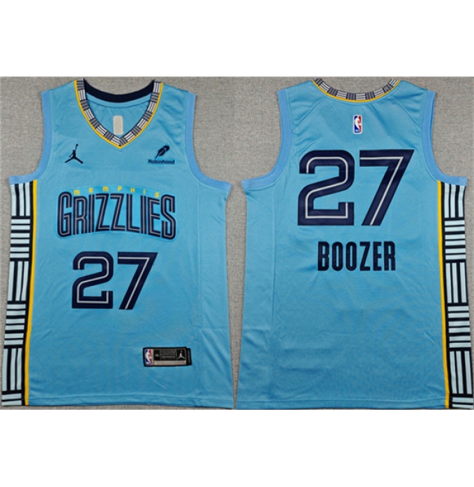 Men's Memphis Grizzlies #27 Cameron Boozer Blue 2026 Draft Statement Edition Stitched Jersey
