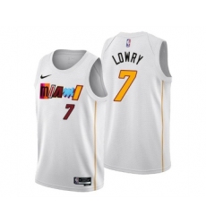 Men's Miami Heat #7 Kyle Lowry 2022-23 White City Edition Stitched Jersey