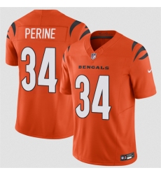 Men's Cincinnati Bengals #34 Samaje Perine Orange 2025 F.U.S.E. Vapor Untouchable Limited Stitched Football Jersey