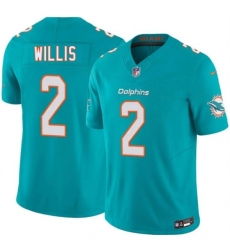 Men's Miami Dolphins #2 Malik Willis Aqua 2026 F.U.S.E. Vapor Limited Stitched Football Jersey
