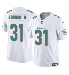 Men's Miami Dolphins #31 Ollie Gordon II White 2025 F.U.S.E. Vapor Limited Football Stitched Jersey