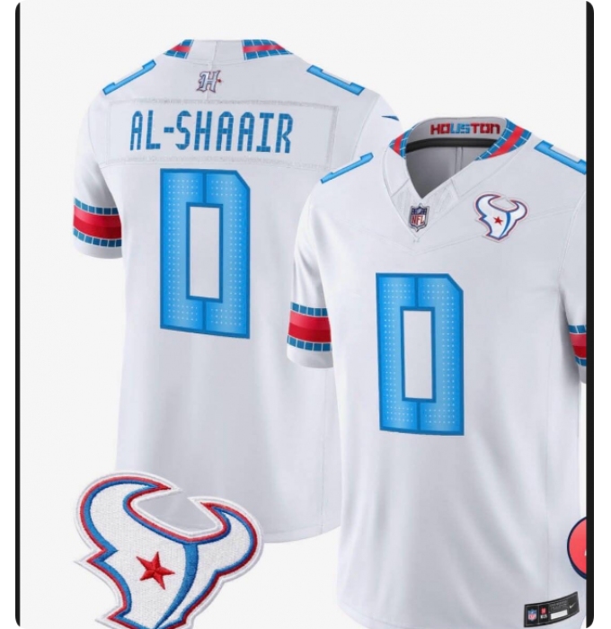 Men's Houston Texans #0 Azeez Al Shaair White 2026 FUSE Rivalries Collection Limited Stitched Jersey