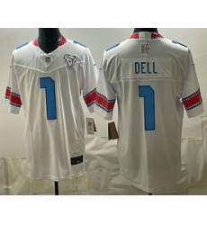 Men's Houston Texans #1 Tank Dell White 2026 FUSE Rivalries Collection Limited Stitched Jersey
