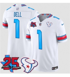 Men's Houston Texans #1 Tank Dell White 2026 F.U.S.E. Rivalries Collection With 25th Anniversary Limited Football Stitched Jersey
