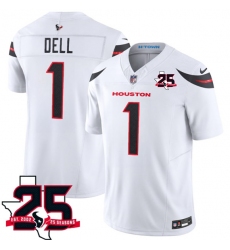 Men's Houston Texans #1 Tank Dell White 2026 F.U.S.E. With 25th Anniversary Limited Football Stitched Jersey