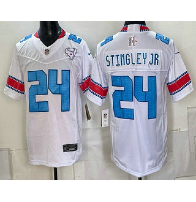Men's Houston Texans #24 Derek Stingley Jr White 2026 FUSE Rivalries Collection Limited Stitched Jersey