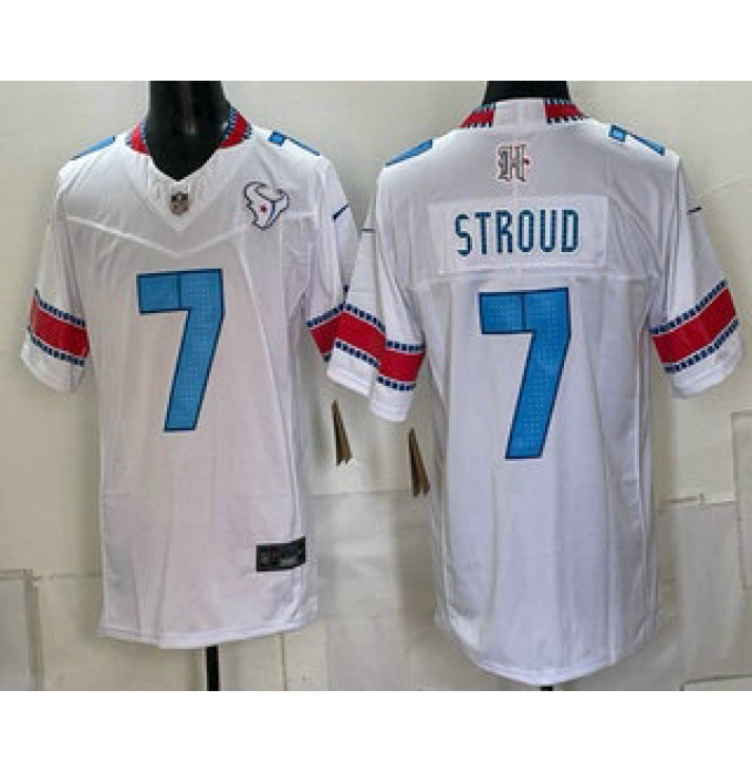 Men's Houston Texans #7 CJ Stroud White 2026 FUSE Rivalries Collection Limited Stitched Jersey