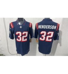 Men's New England Patriots #32 TreVeyon Henderson Navy F.U.S.E. Vapor Limited Football Stitched Jersey