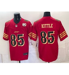 Men's San Francisco 49ers #85 George kittle Red Gold 80th Anniversary“Rivalries” 2026 F.U.S.E. Vapor Untouchable Limited Football Stitched Jersey