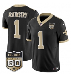 Men's New Orleans Saints #1 Kool-Aid McKinstry Black 2026 F.U.S.E 60th Anniversary Vapor Limited Football Stitched Jersey