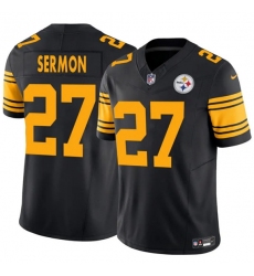 Men's Pittsburgh Steelers #27 Trey Sermon Black 2025 F.U.S.E. Color Rush Vapor Untouchable Limited Football Stitched Jersey