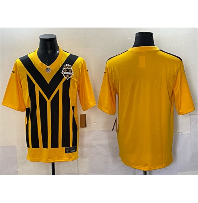 Men's Pittsburgh Steelers Blank Gold 1933 Throwback Alternate Football Stitched Jersey