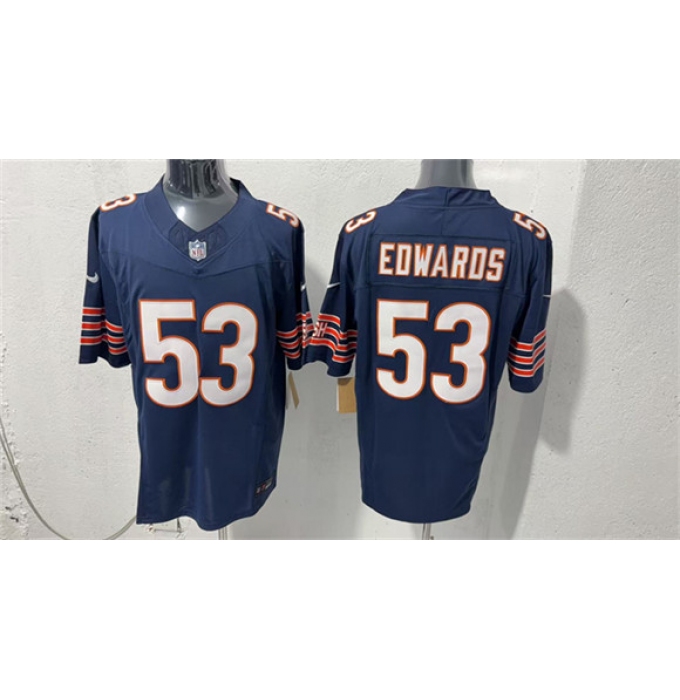 Men's Chicago Bears #53 T.J. Edwards Navy 2026 F.U.S.E. Vapor Untouchable Limited Football Stitched Jersey