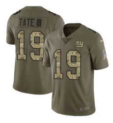 Nike New York Giants #19 Golden Tate Olive Camo Men's Stitched NFL Limited 2017 Salute To Service Jersey