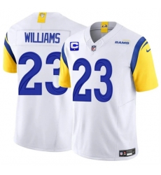 Men's Los Angeles Rams #23 Kyren Williams White 2025 F.U.S.E. With 1-Star C Vapor Untouchable Football Stitched Jersey