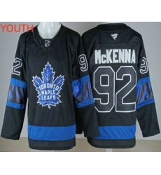 Youth Toronto Maple Leafs #92 Gavin McKenna Black Alternate Authentic Jersey