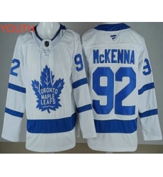 Youth Toronto Maple Leafs #92 Gavin McKenna White Authentitc Jersey