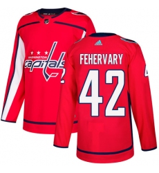 Men's Adidas Washington Capitals #42 Martin Fehervary Authentic Red Home NHL Jersey