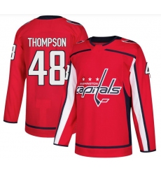Men's Washington Capitals #48 Logan Thompson Authentic Red Home Jersey