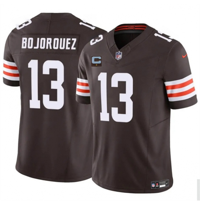 Men's Cleveland Browns #13 Corey Bojorquez Brown 2025 F.U.S.E. With 1-Star C Vapor Limited Stitched Football Jersey