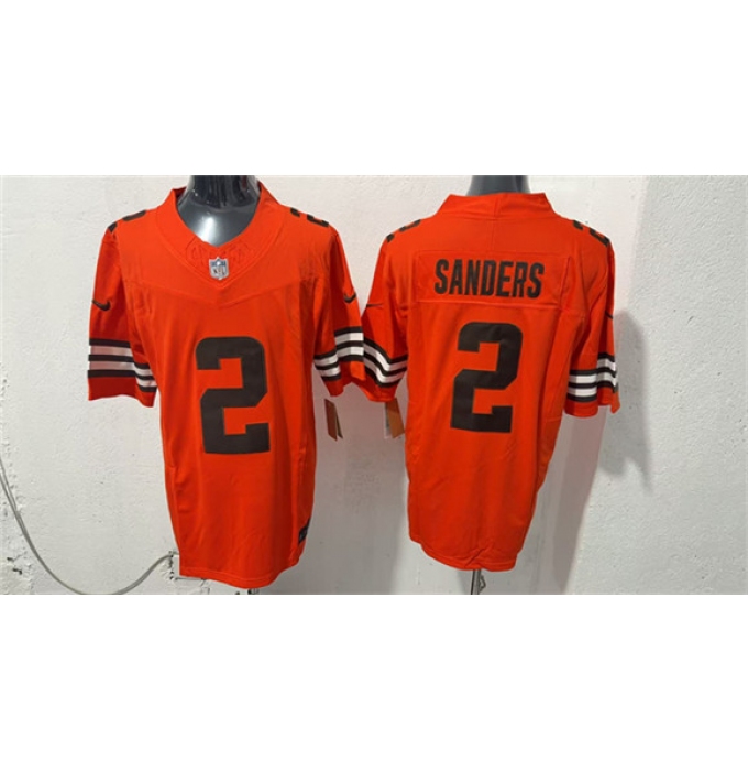 Men's Cleveland Browns #2 Shedeur Sanders Orange 2026 Vapor Limited Football Stitched Jersey