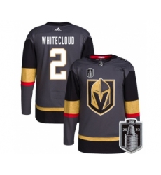 Men's Vegas Golden Knights #2 Zach Whitecloud Gray 2023 Stanley Cup Final Stitched Jersey