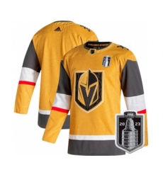 Men's Vegas Golden Knights Blank Gold 2023 Stanley Cup Final Stitched Jersey