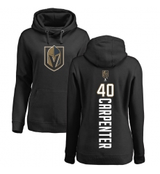 NHL Women's Adidas Vegas Golden Knights #40 Ryan Carpenter Black Backer Pullover Hoodie