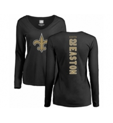Football Women's New Orleans Saints #62 Nick Easton Black Backer Slim Fit Long Sleeve T-Shirt