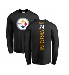 Football Pittsburgh Steelers #24 Coty Sensabaugh Black Backer Long Sleeve T-Shirt