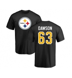 Football Pittsburgh Steelers #63 Dermontti Dawson Black Name & Number Logo T-Shirt